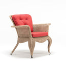 Compact garden armchair in handwoven resin wicker with water-resistant cushion – viola Set