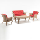 Viola 4-seater garden lounge set with 2-seater sofa, armchairs, and glass-top table – resin wicker by TrendGoat