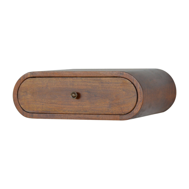 Wall Mounted Round Chestnut Bedside-TrendGoat