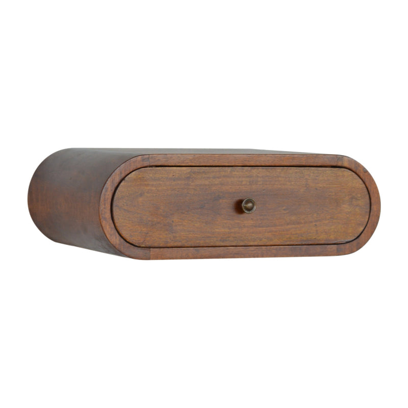 Wall Mounted Round Chestnut Bedside-TrendGoat